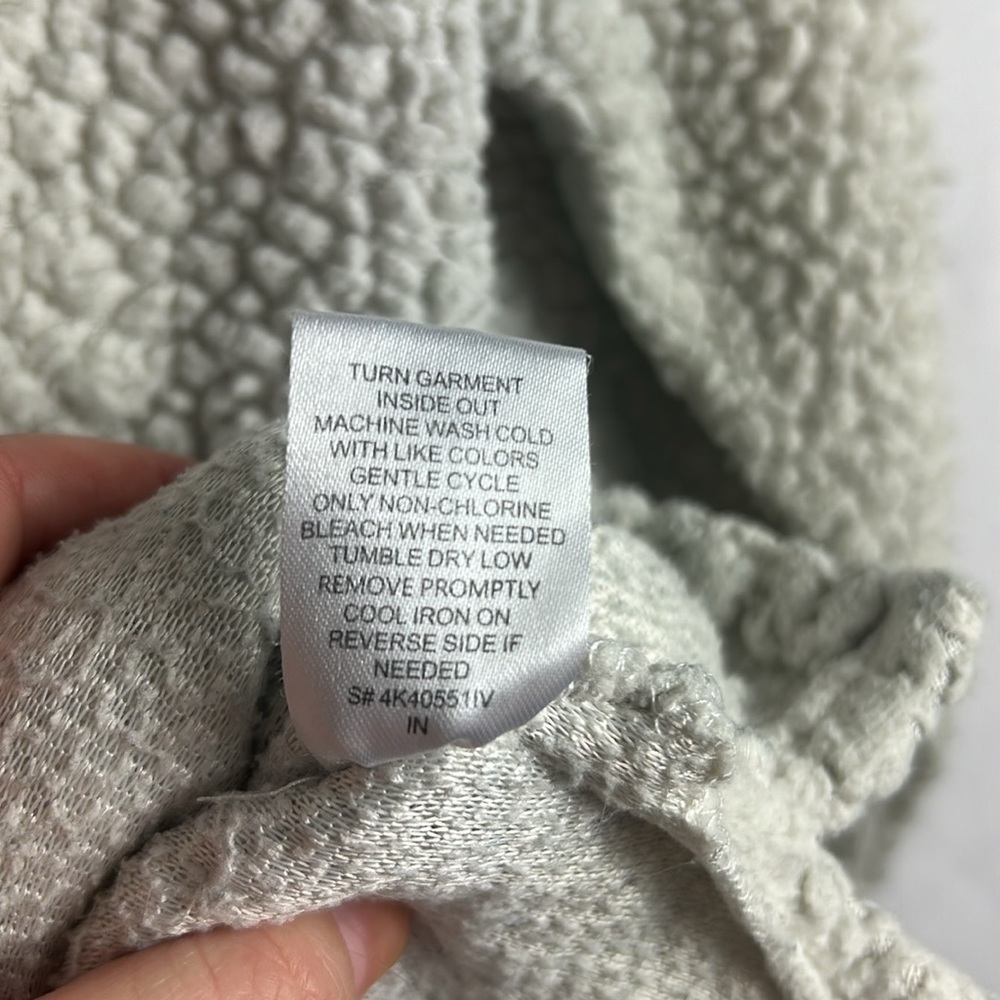 Ivory Ella Cream Sherpa Fleece Zipper Pull Over Sweater - Picture 7 of 7